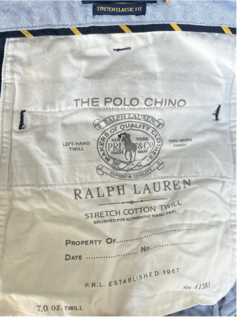 Polo Ralph Lauren Shorts Mens 36 Navy Stretch Classic Fit 9 Inch Chino Casual